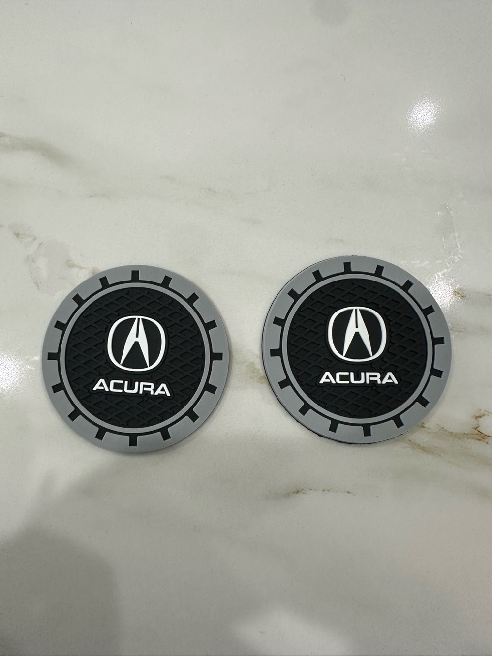 Black & Gray Silicone Coaster Set - acura Logo Accessories